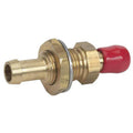Moeller Brass Bulkhead Fitting, Straight 3/8 Inch NPT Barb Connector