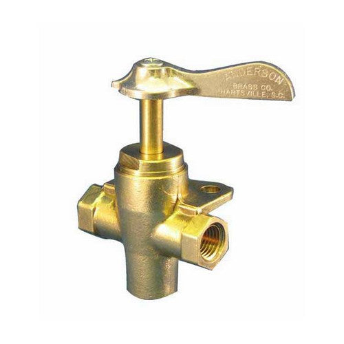 Moeller Three-Way Female Brass Fuel Valve, 1/4 in. NPT, Dual-Tank Selector, Part 033302-10