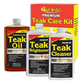 Star brite Teak Care Kit, 32 oz Teak Cleaner, Brightener, and Golden Teak Oil, 3-Piece Set