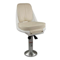 Springfield 1000605-L Seafarer Fixed-Height Boat Seat Package, Off White Cushions with Trac-Lock Swivel