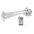 AFI 10106 Dual Trumpet Chrome Brass Air Boat Horn Kit with Compressor, 12 Volt, ABYC/NMMA Compliant