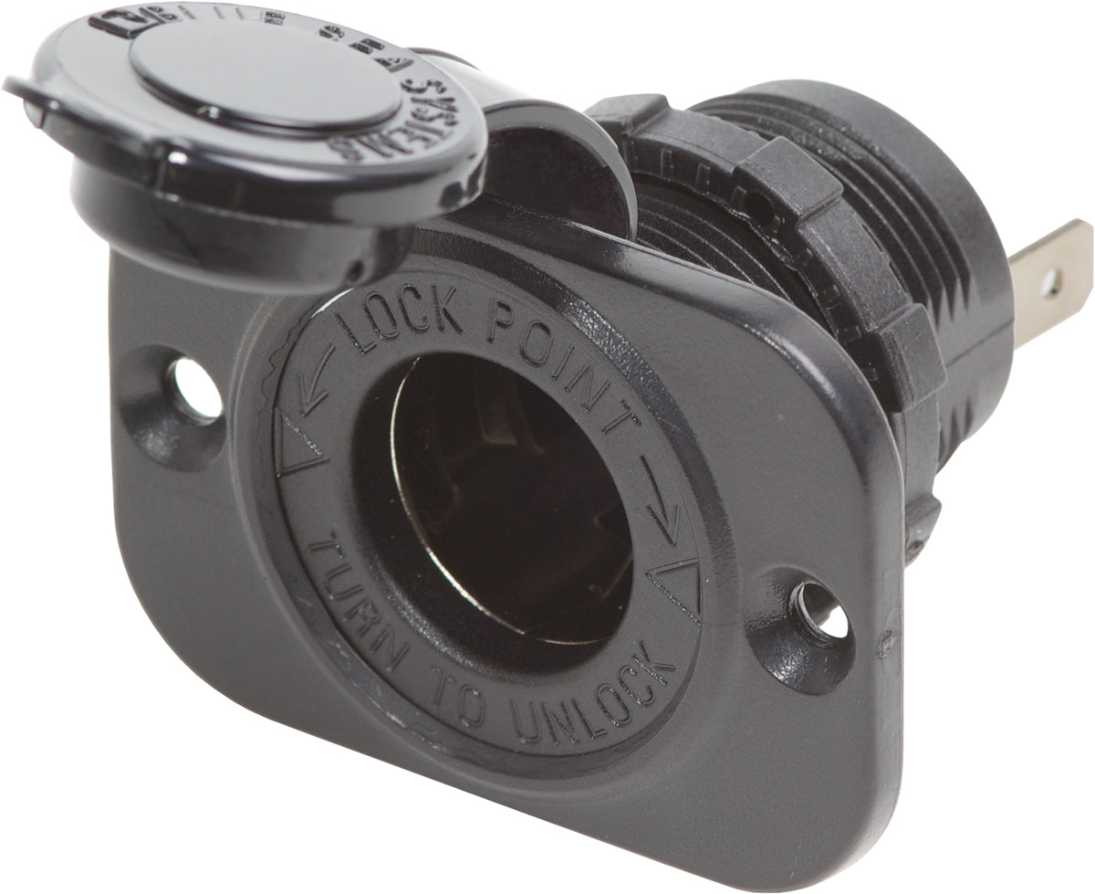 Blue Sea Systems 1011 12V Dash Socket, Black