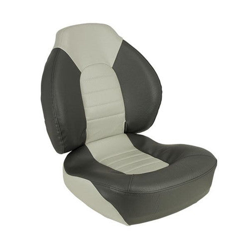 Springfield Fish Pro Mid Back Folding Boat Seat, Charcoal/Gray Marine Vinyl