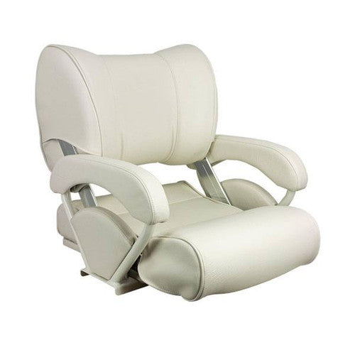 Springfield Marine Twin 46 Flip-Up Boat Seat, Off White Marine-Grade Vinyl, Part 1043001