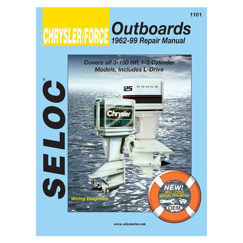 Seloc Service Manual 18-01101 Chrysler/Force Outboards 1962-1999, 3-150 HP 1-5 Cylinder, Includes L Drives