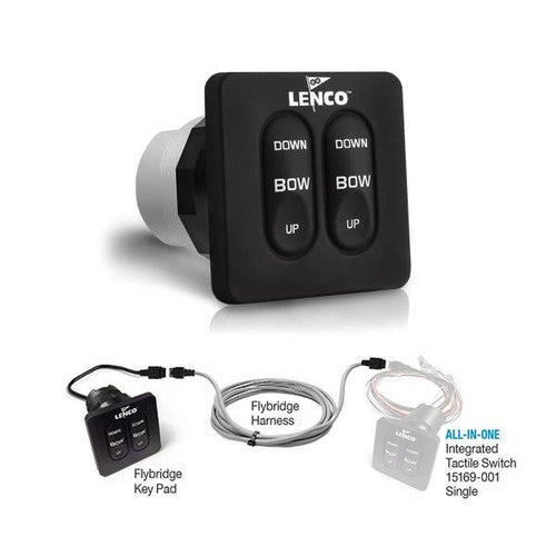 Lenco 20' Flybridge Second Station Kit, Standard Key Pad for 15169-001 Integrated Tactile Switch, 12/24-Volt