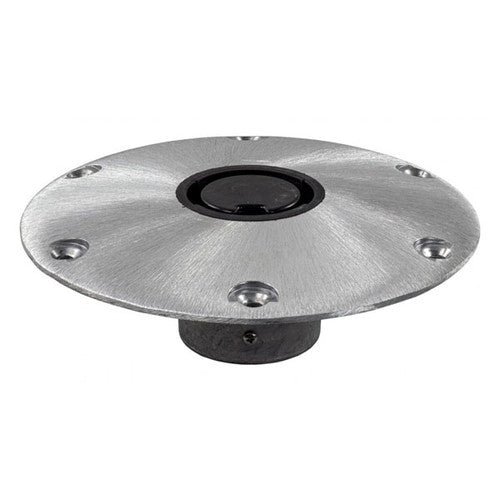 Springfield Marine Plug-In 9 Inch Round Seat Pedestal Base, Satin Aluminum, for 2-3/8 Inch Plug-In Posts (1300750-1)
