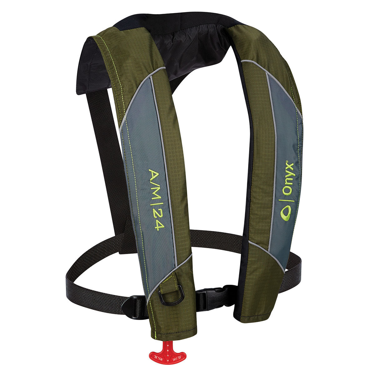 Onyx A/M-24 Automatic/Manual Inflatable Life Jacket - Adult Universal Fit, 30-52 Inch Chest, Available in Blue or Green