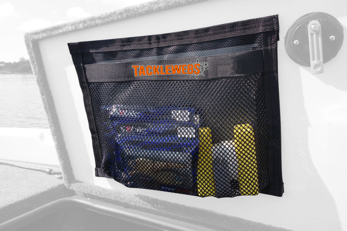 TackleWebs 16 Inch x 12 Inch Hook and Loop Storage Pouch, Black (TW1612BLKV)