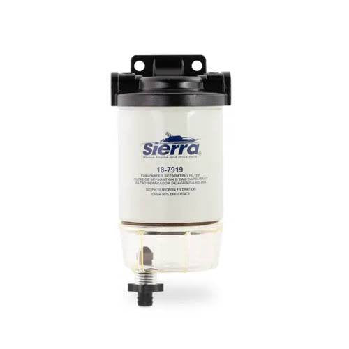 Sierra Racor-Style Fuel Water Separator Kit 18-7932-1, 1/4 Inch Aluminum, Cartridge Style