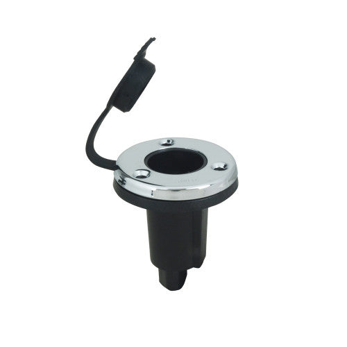 Perko 104530SDP Plug-in Stainless Steel Light Base, 3-Pin, Black, Fits 3/4 Inch Poles