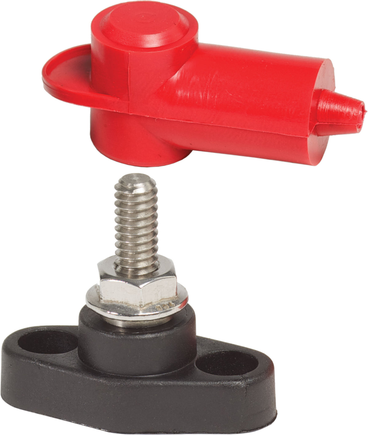 Blue Sea Systems PowerPost Plus Cable Connector 2011, 1/4 Inch Flange Stud, 48 Volt Marine Terminal