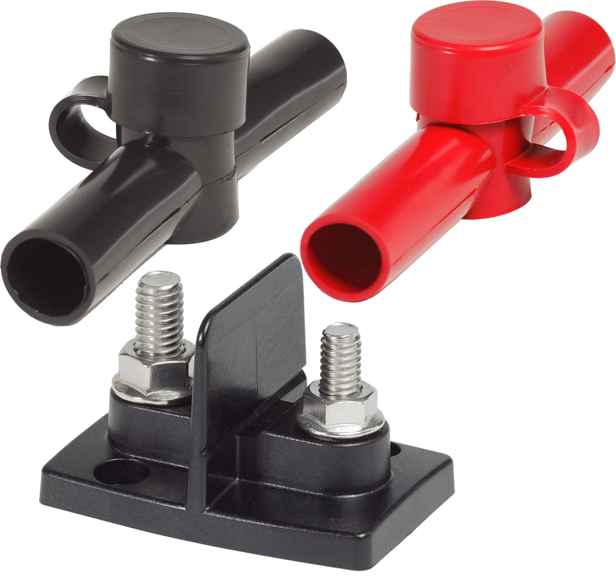 Blue Sea Systems PowerPost Insulated Battery Terminal Post 2018, 5/16 Inch and 3/8 Inch Studs, 48V DC