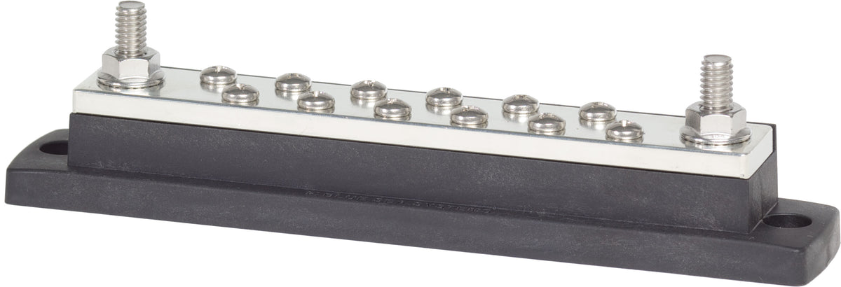 Blue Sea Systems 2105 250 Amp MaxiBus Common BusBar, 12 x #10-24 Terminal Screws, No Cover