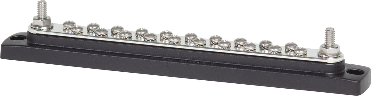 Blue Sea Systems 2302 MaxiBus 250 Amp Common Bus Bar, 20-Terminal 8-32 Screw, Without Cover