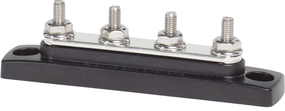 Blue Sea Systems 2305 Mini BusBar, 100 Amp 4-Stud DC/AC Common Distribution Terminal, No Cover