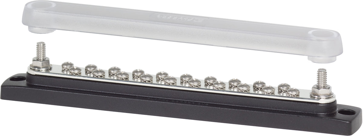 Blue Sea Systems 2312 Common BusBar, 150 Amp, 20-Position 8-32 Screw Terminal with Cover