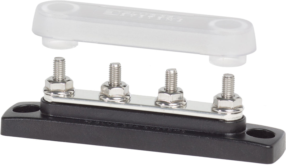 Blue Sea Systems 2315 MiniBus 100 Amp Common BusBar with Cover, 4 x #10-32 Studs