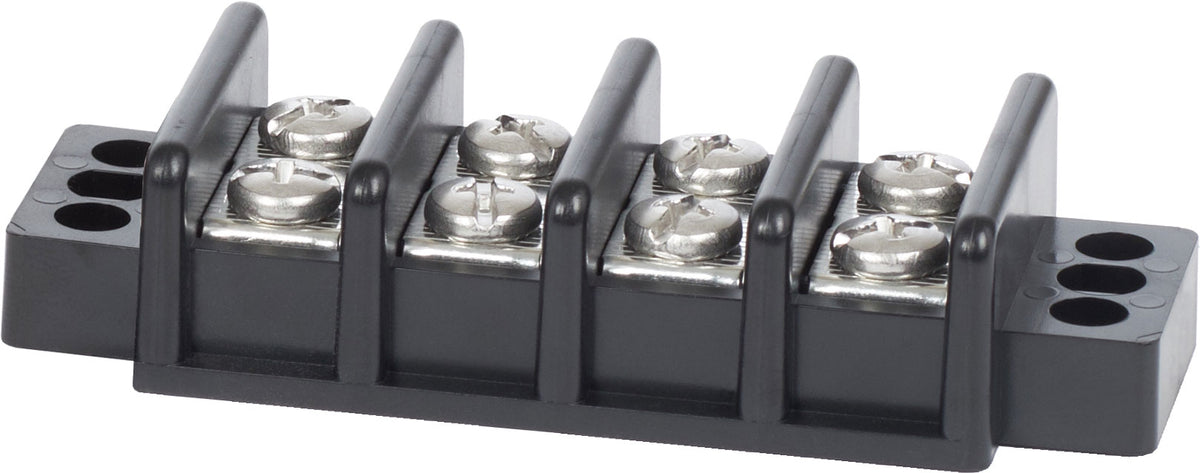 Blue Sea Systems 2504 4-Circuit Terminal Block, 30 Amp 600V, M4 (#8) Stud