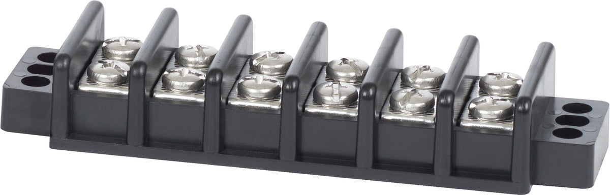 Blue Sea Systems 2506 Terminal Block, 6 Circuit, 30 Amp 600V AC/DC Marine Bus Bar