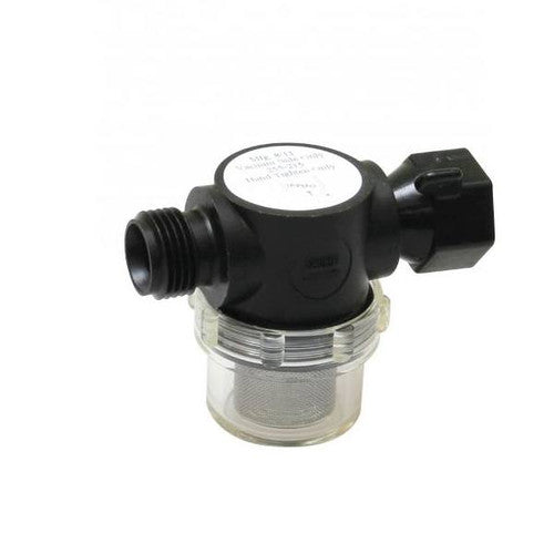 Shurflo Swivel Nut Fresh Water Strainer, 1/2 Inch Pipe Inlet, Clear Bowl, Part 255-315