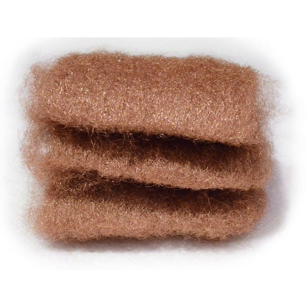 Shurhold 281 Magic Wool Hand Pad, Bronze Metallic Wool, 3-Pack