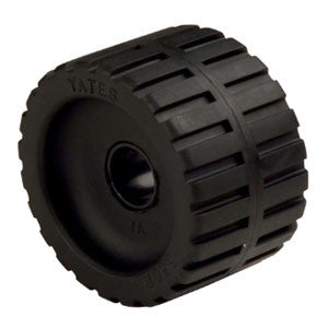 CE Smith Ribbed Wobble Roller 29537, 5 Inch Diameter, 1-1/8 Inch Shaft, Black Natural Rubber