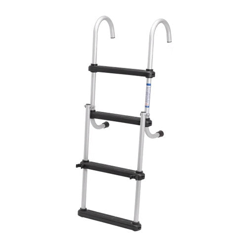 JIF Marine ASC4-SS 4-Step Removable Folding Pontoon Ladder, Stainless Steel 316