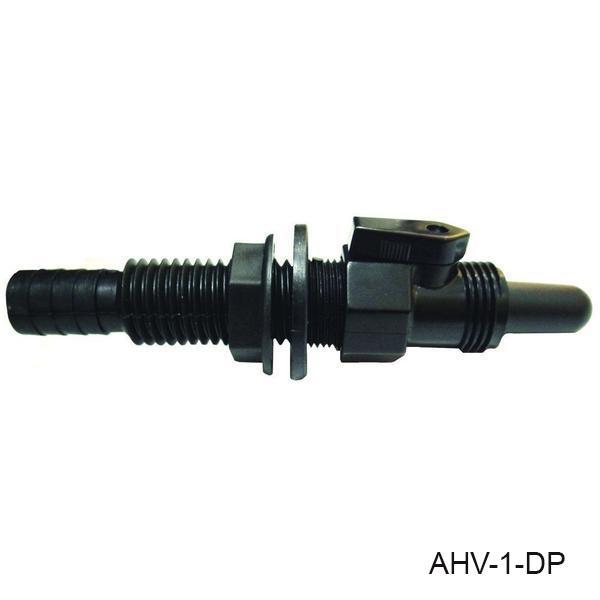 T-H Marine AHV-92 Aerator Spray Head, 90 Degree Fixed Flange, White, 3/4 Inch Barb with Shut-Off Valve