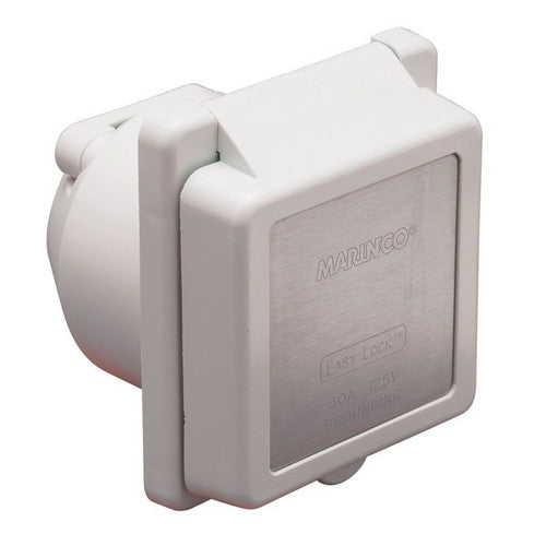 Marinco 301EL-B 30 Amp 125V Easy Lock Shore Power Inlet, White