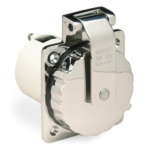 Marinco Round Stainless Steel Shore Power Inlet - 30 Amp / 50 Amp, 125V