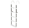 JIF Marine 5-Step Aluminum Gunwale Hook Ladder, 11 Inch Vinyl-Covered Hooks, DMT5A-11