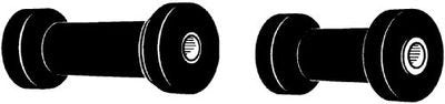 CE Smith Rubber Spool Roller, 3 In. Diameter x 5 In. Length, 1/2 In. Shaft - Trailer Keel Roller 29523