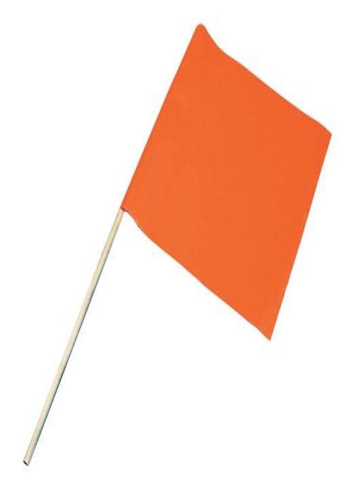 Airhead Water Ski Flag, 24 Inch Vinyl Ski Flag with Foldable Pole, Orange