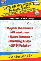 Fishing Hot Spots Lake of the Woods Fishing Map, Southeast, Canadian Fishing Map Series Q272