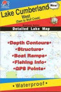 Fishing Hot Spots Lake Cumberland West Kentucky Fishing Map, Waterproof Chart, L444