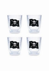 Tervis Jolly Roger Pirate 12 oz Tumbler, Set of 4, Double-Wall Insulated Polycarbonate