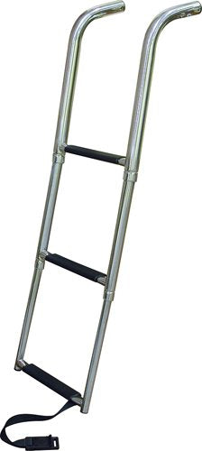 JIF Marine ETC3 3-Step Telescoping Under Platform Drop Ladder, Stainless Steel, 400 lb Capacity