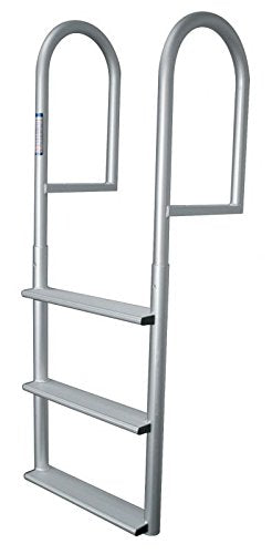 JIF Marine 5-Step Stationary Dock Ladder DJV5, Anodized Aluminum, 750 lb Capacity