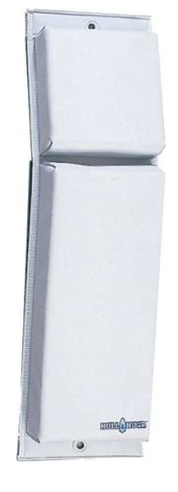 Hull Hugr Boat Fenders - Contour & Corner Dock Bumpers, 24" to 30", White/Black