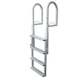 JIF Marine DJX4-W 4-Step Retractable Sliding Dock Lift Ladder, 750 lb Capacity, Aluminum