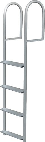 JIF Marine 3-Step Stationary Dock Ladder, Anodized Aluminum, 750 lb Capacity, DJV3