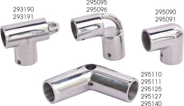 Sea-Dog 90 Degree Elbow Rail Fitting, 7/8 Inch Tube, 316 Stainless Steel - 295090-1