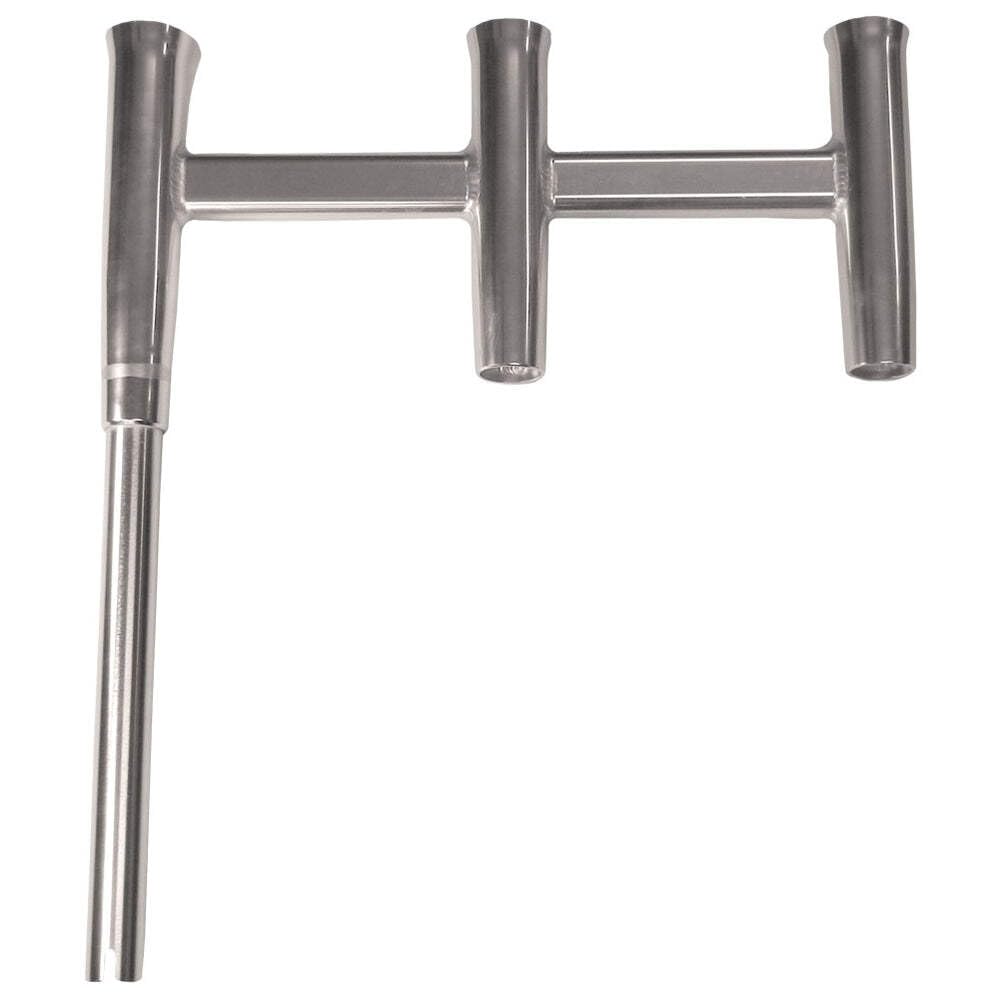 TACO Marine Trident 3-Rod Holder Cluster F31-0781BXY-1, Offset Gunnel Mount, Aluminum