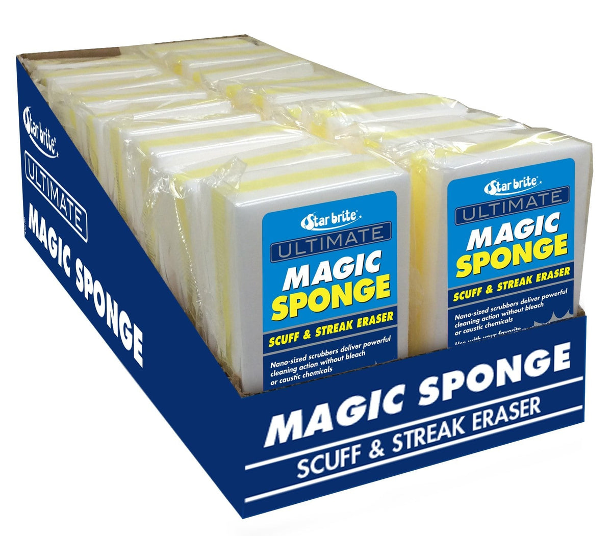 Star brite Ultimate Magic Sponge, 18-Pack Scuff Eraser with Reinforced Core