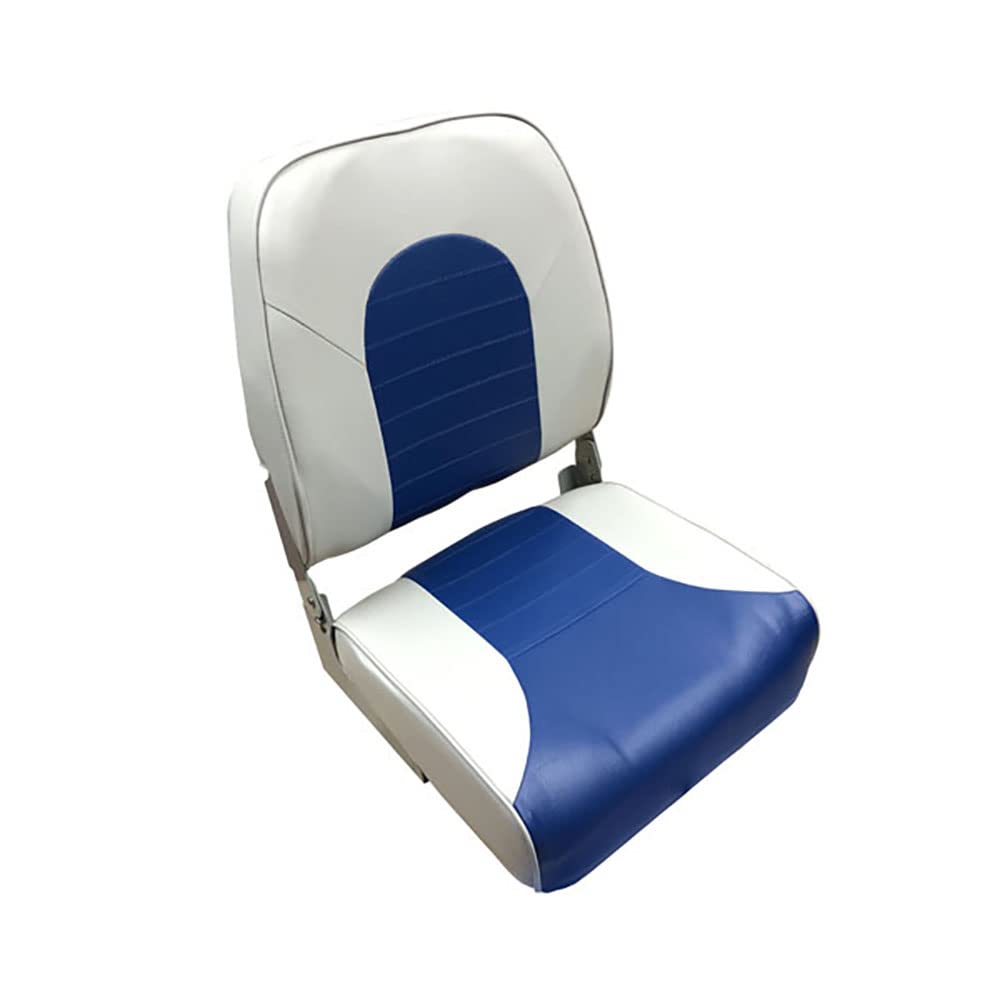 Gen3 Marine Classic High Back Folding Boat Seat, Gray/Blue, 6-118GB
