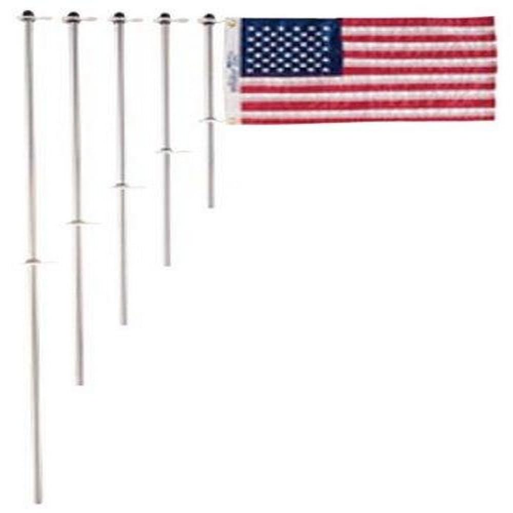 Taylor Made Boat Flag Pole with Charlevoix Clips, 3/4 Inch Diameter, 30 Inch Staff, Anodized Aluminum - 917