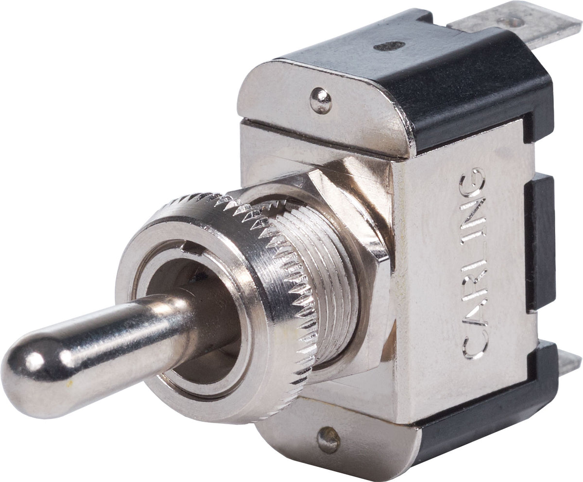 Blue Sea Systems 4153 WeatherDeck Toggle Switch, SPDT (On)-Off-On, Nickel-Plated Brass