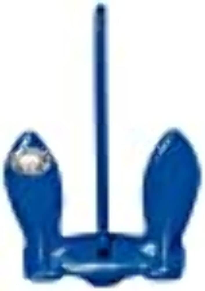 Greenfield Products 20 lb Navy Anchor, Coated Blue Cast Iron Boat Anchor (920-R)