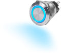 Blue Sea Systems 4161 Push Button Switch, Blue LED, OFF-(ON) Momentary, 10A 12V DC